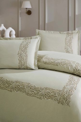 Özdilek Ranforce -Vivaces Bej- Battal Boy (King Size) Çift Kişilik Nevresim Takımı