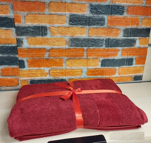 Özdilek Svv Border Yeni Seri Banyo Havlusu (76x147) - Brick Red (Kırmızı)