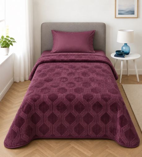 Özdilek Trendy Embos Tek Kişilik Battaniye(155x220)-Art Deco Y.Mersini Yeni