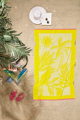 Özdilek Tropicale Plaj Havlusu Büyük Boy (90x150)-Sarı
