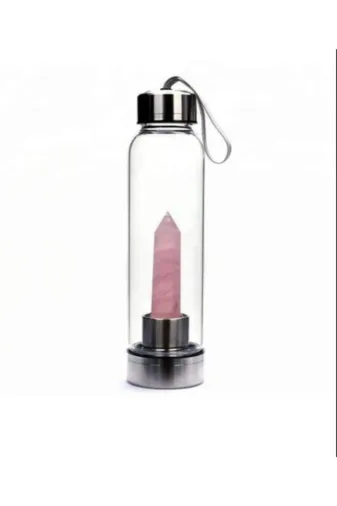 Özlem Demir Reiki OZLMDMR02 Pembe Kuvars Doğal Taş Su Şişesi 550 Ml