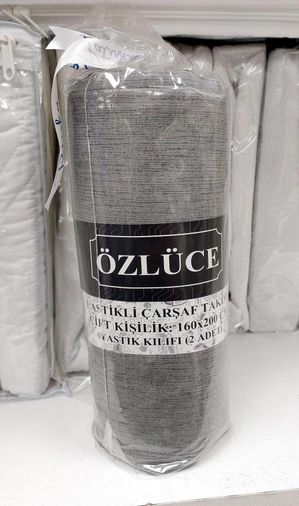 Özlü Fitted Lastikli Çift Kişilik Çarşaf Seti (160x200)-Koyu Gri