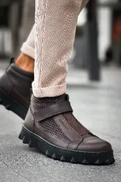 Pabucmarketi Cırtlı Erkek Sneaker Bot Kahve