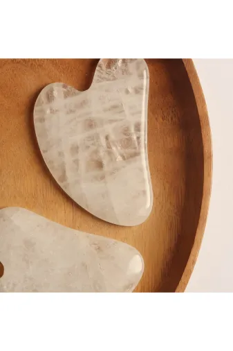 Paleo PLMKKGU000806 Kristal Kuvars Gua Sha Doğal Taş Masaj Aleti