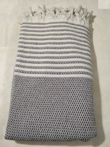 Pamuklu -Seri Sonu K.Gri- Kaymaz Hasır Dokuma Maxi Boy Kolları Örten Koltuk Örtüsü (180x310)