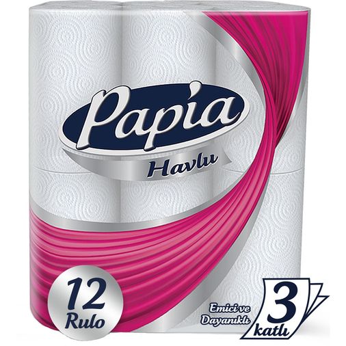 Papia kağıt Havlu 12 Li Pk (3 Katlı) Klasik