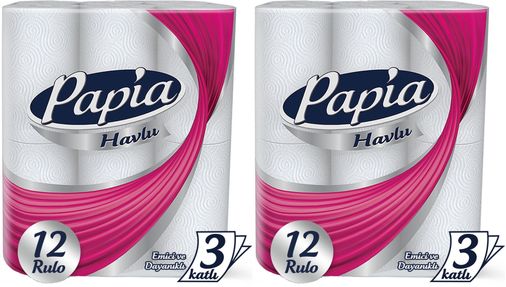 Papia kağıt Havlu 24 Lü Set (3 Katlı) (2PK*12)