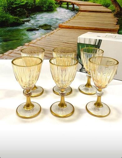 Paşabahçe 01201988 Diamond 6 Lı Kahve Yanı Su Bardak Takımı(Lüsterli - Sarı