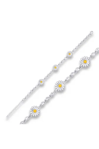 Pazarcan G-BR11002352 Gümüş Papatya Bileklik
