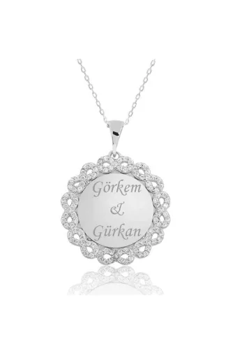 Pazarcan G-PT0580270 Gümüş Kişiye Özel Sonsuzluk İsimli Kolye