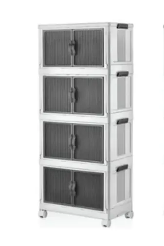 Perağ FH-60695 4 Katlı Dolap Komidin Beyaz
