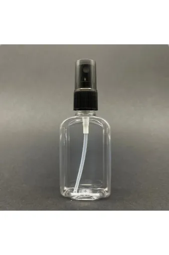 pet mkh002344-8520 50 Cc Yassı Plastik Şişe - Siyah Spreyli - 50 Ml Spreyli Şişe 50 Adet