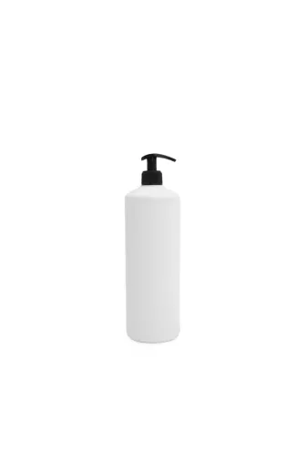 PETKAP TYBG9P6R3Z5BGH6K34 50 Adet - 1000Ml Plastik Beyaz Boş Şişe, Siyah Sıvı Sabun Pompalı
