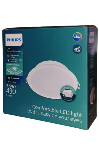 Philips 929003275102 5.5W 4000K Ilık Beyaz 430 Lümen Meson Led Spot Armatür 105Mm Dış, 90Mm Delik Çapıdır