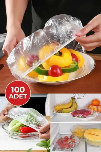 Pikas 004388234364 100 Adet Pratik Tazeliği Koruyan Tencere Ve Tabak Bonesi | Çok Amaçlı Kapak Gıda Bonesi
