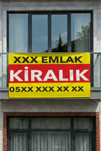 pinkipay PİNKİPAY-RE-OWN-2 Emlakçı Satılık/kiralık Emlak Branda Afiş Pankart 70X50Cm
