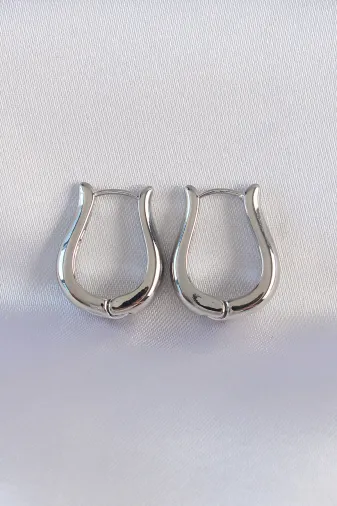 Pirinç Gümüş Renk İçi Boş Gül Küpe TJ-BKP8977