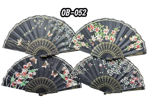 Plastik Kumaş Yelpaze 12'li Karışık OB-052