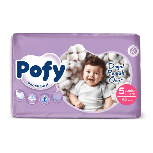 pofy 1015001 Junior 5 Numara Bebek Bezi 11-18 Kg 50 Adet