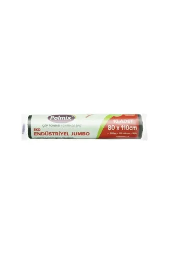 Polmix 202108260001 Endüstriyel Çöp Torbası 80-110, 400 Gr * 5 Adet Siyah