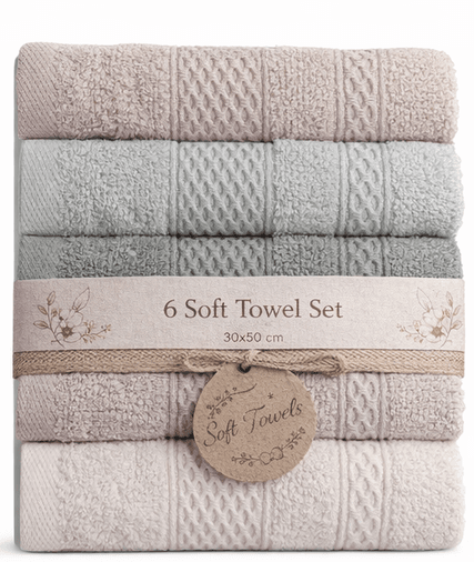 Polo Life 30x50 renkli 6 Lı Bambu Beloved Mutfak Havlusu (Kutulu)-Asorti