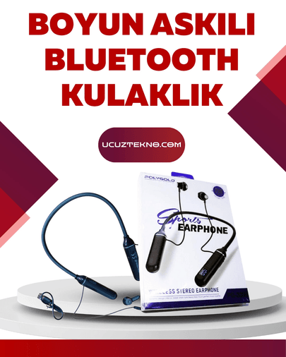 Polygold PG-100 Bluetooth Kulaklık – Ergonomik Boyun Bantlı Tasarım, Net Ses ve Konfor
