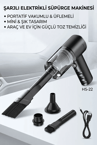 Portatif Mini Araç Süpürgesi El Tipi Kullanışlı Oto Temizlik Süpürgesi Ürün Modeli