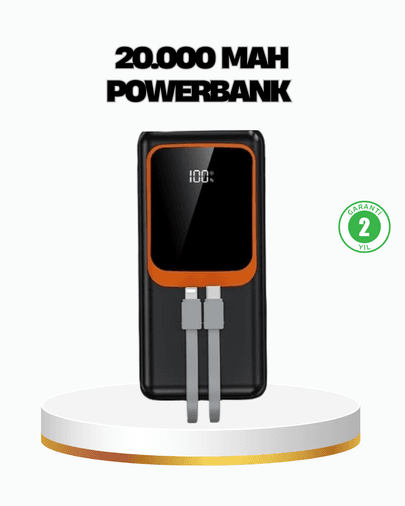 Powerbank 20000 mAh 22.5W Hızlı Şarjlı ve Kompakt Çoklu Kablo Çıkışlı