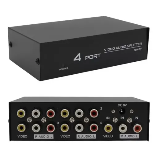 Powermaster Av-104 4 Port Av Cvbs Rca Video Audio Splitter Çoğaltıcı Dağıtıcı
