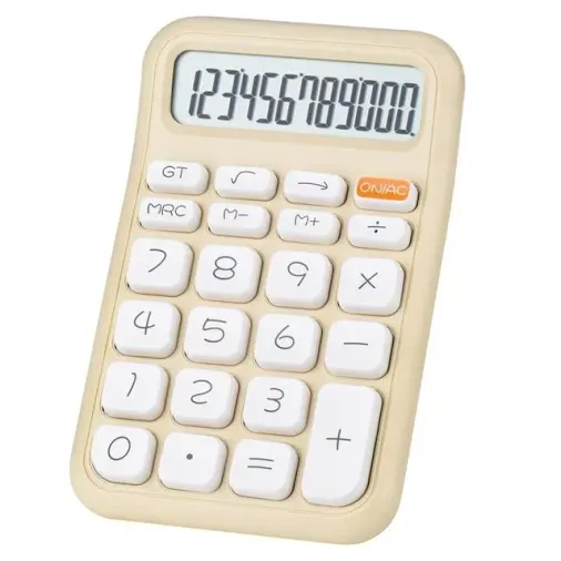 Powermaster Pm-25408 Krem Renk Beyaz Tuş 12 haneli hesap Makinesi