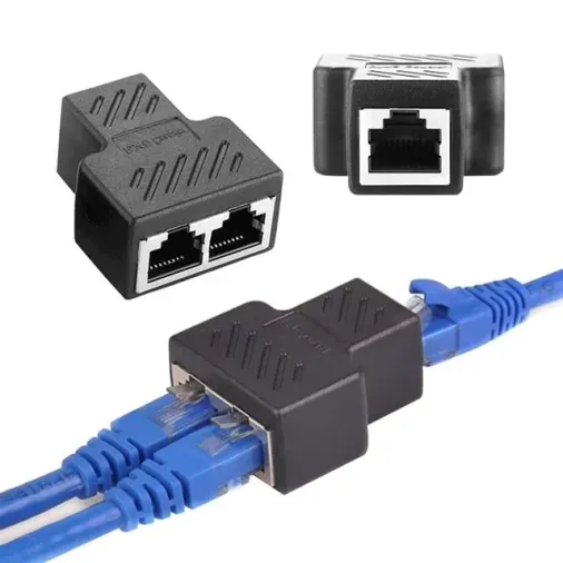 Powermaster Pm-26130 Ethernet Rj45 To 2x Çoklayıcı Dişi Splitter Adaptör