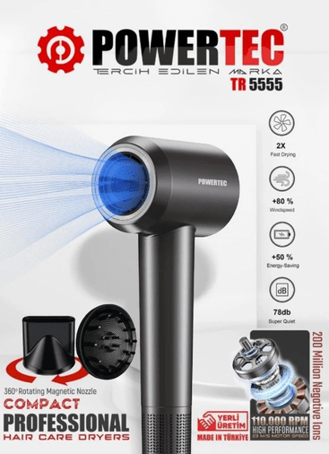Powertec Tr-5555 S Plazma Beyaz Fön Makinesi