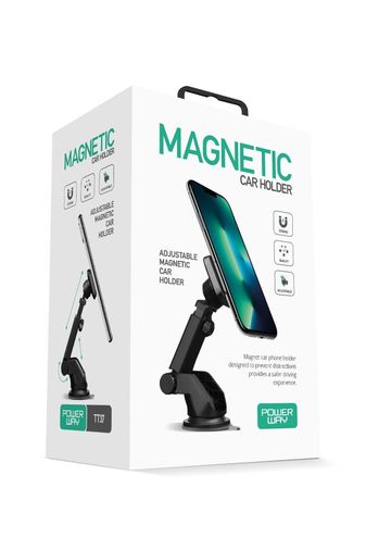 Powerway Tt37 Araç İçi Mıknatıslı Telefon Tutucu Torpido Ve Cam Uyumlu Çok Açılı Ayarlanabilir Vantuzlu