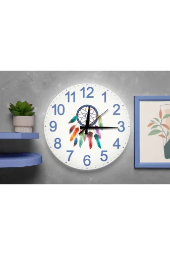 Pozitif Enerji Temalı Dreamcatcher Duvar Saati