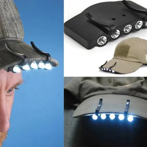 Pratik Şapka Lambası 5 Led Beyaz Işık Kamp Ve Outdoor