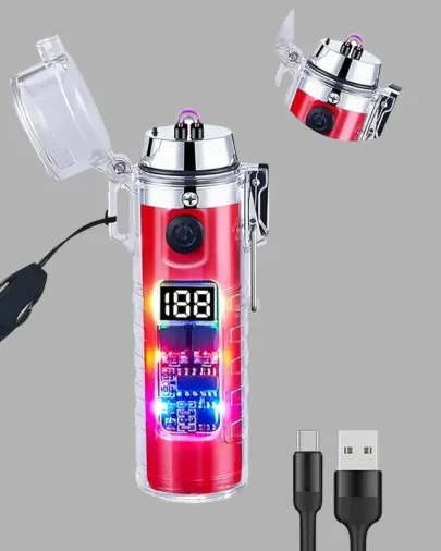 Pratik Usb Çakmak Ve Fener Seti - Rüzgar Geçirmez