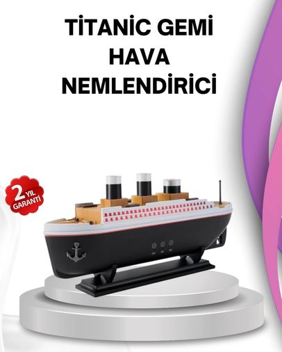 PRATİKOBA 121003378 Mey İthalat Ultra Sessiz Titanik Gemi Led Işıklı Aroma Difüzörü Oda Nemlendirici Çok Renkli