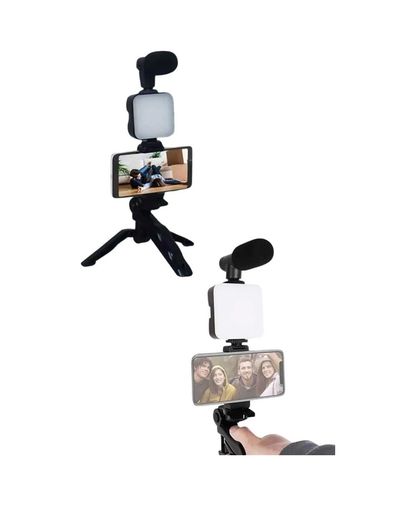 PRATİKOBA 94929920 Video Making Kit Telefon Tutucu Vlog Video Mini Led Işıklı