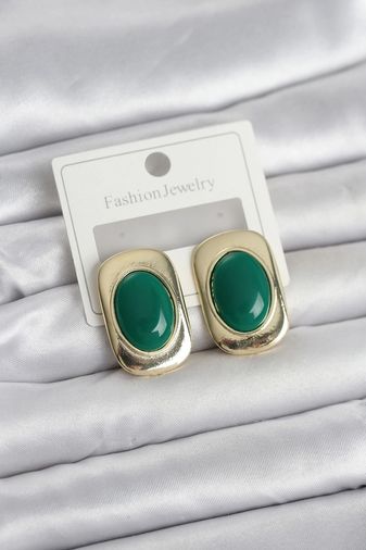 PRATİKOBA MEYEB69945c99f513839e6a0e4075-BLMY Mey İthalat Yeşil Renk Kare Model Vintage Kadın Küpe Çok Renkli