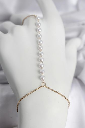 PRATİKOBA MEYEB69cd0138524ea958bb0c68a4-BLMY Mey İthalat 316L Çelik Gold Renk Sıralı İncili Model Kadın Şahmeran Çok Renkli
