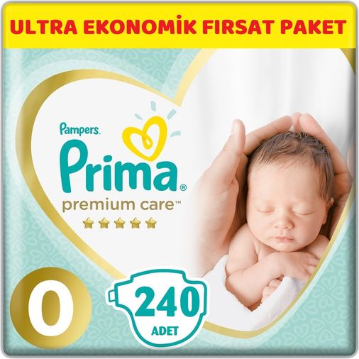 Premium Care Bebek Bezi Beden:0 (1.5-2.5Kg) Prematüre 240 Adet Ultra Ekonomik Fırsat Pk