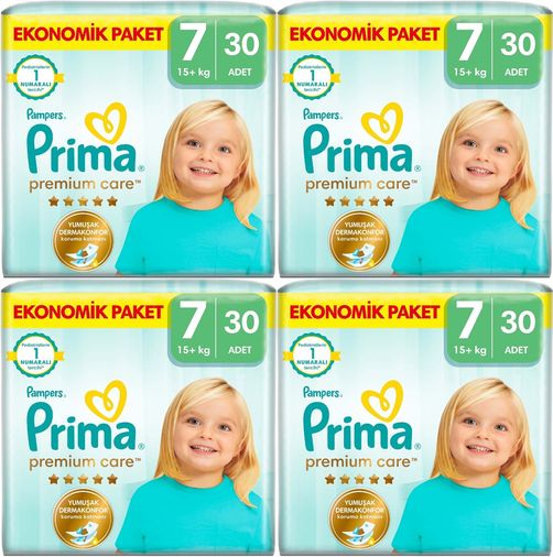 Premium Care Bebek Bezi Beden:7 (15+KG) XXX Large 120 Adet Süper Ekonomik Fırsat Pk