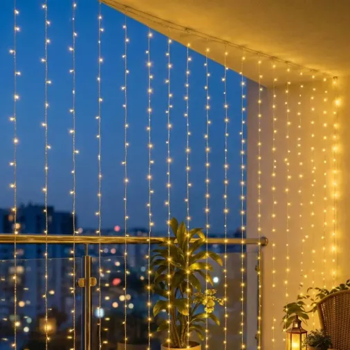 Premium Perde Led Işık 3x3 M Su Geçirmez 8 Fonksiyonlu