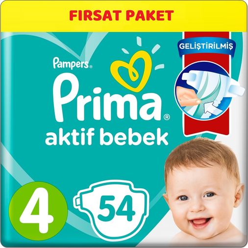 Prima Bebek Bezi 4 Beden 9-14 KG Maxi 54 Adet Ekonomik Pk