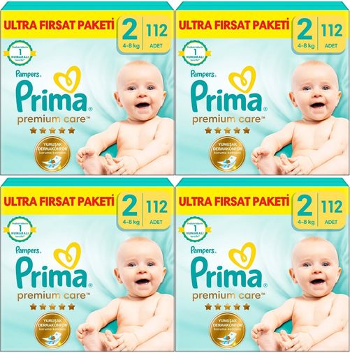 Prima Premium Care Bebek Bezi 2 Beden 4-8 KG Mini 448 Adet Avantaj Ultra Fırsat Pk