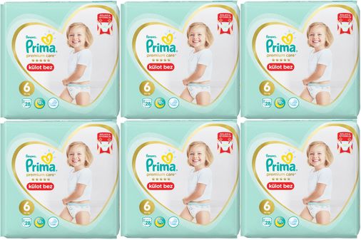 Prima Premium Care Külot Bebek Bezi 6 Beden 15+ 168 Adet Süper Ekonomik MeGa Pk