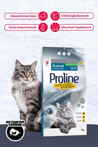 Proline 120210749 Aktif Karbonlu Topaklanan Kedi Kumu 10 Lt