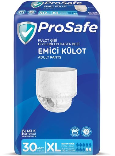 Prosafe Emici Külot Yetişkin Bezi XL - Ekstra Büyük - Extra Large 30 Adet Tekli Pk