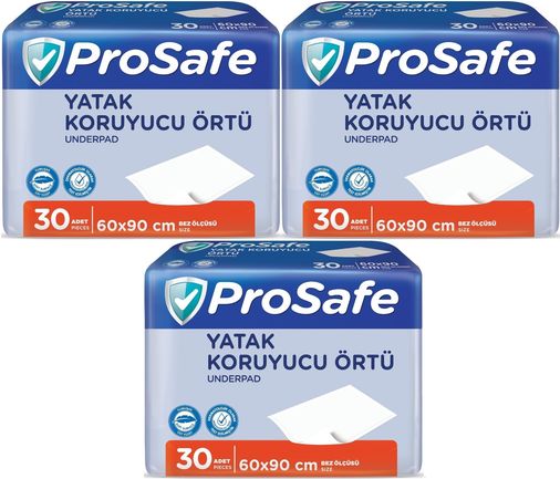 Prosafe Yetişkin Alt Açma Yatak Koruyucu Örtü 60*90CM 90 Adet (3PK*30)