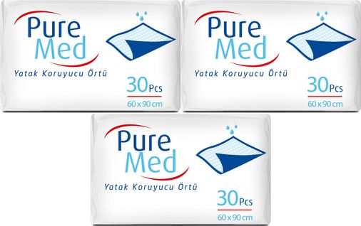 Puremed Yetişkin Yatak Koruyucu 60*90CM 90 Adet (3PK*30)